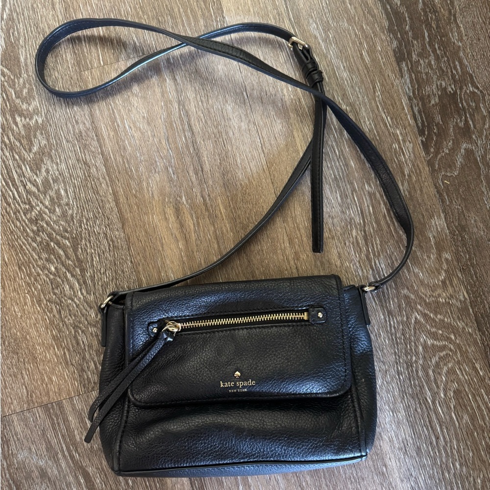 Kate Spade Small Black Leather Crossbody Bag